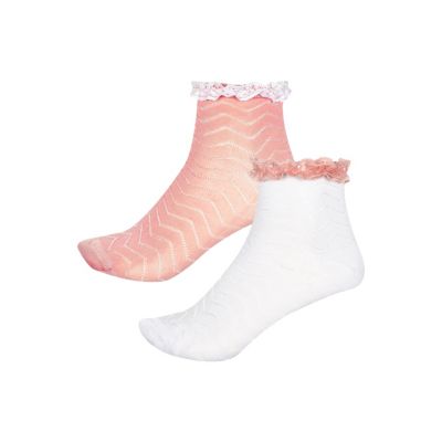 Girls pink zig zag socks pack